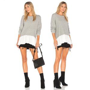 NSF NWOT Oversized Grey/White Tiered Sweater
